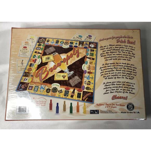 Brew-opoly Late For The Sky A Game For People Who Like To Drink Beer New Sealed - Picture 2 of 2